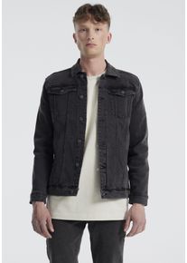 Denim Project Herren Jeansjacke, grau, casual, Gr. S, unifarben, Denim/Jeans, Obermaterial: 98% Baumwolle, 2% Elasthan, Jacken, im klassischen Look