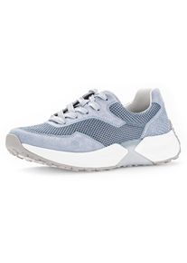 Damen Keilsneaker, Gabor Rollingsoft, Gr. 42, blau, Textil, Ziegenveloursleder, unifarben, sportlich, Schuhe, Freizeitschuh, Halbschuh, Schnürschuh