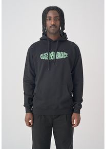 Cleptomanicx Herren Kapuzensweatshirt "Regular Hooded Omtype", schwarz, casual, Gr. S, bedruckt, 100% Baumwolle, Sweatshirts, im lockeren Schnitt