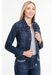 Recover Pants Damen Jeansjacke "Chic", blau, casual, Gr. 42, unifarben, 97% Baumwolle;3% Elasthan, Jacken, mit dekorativen Brusttaschen