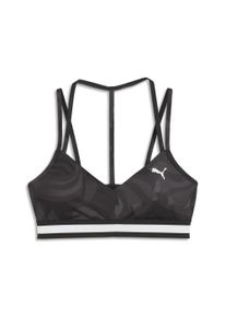 Puma Damen Sport-BH "FLORAL RIBBON BH für geringe Belastung Damen", Gr. S, schwarz, Obermaterial: 85% Polyester, 15% Elasthan; Futter: 94% Polyester,
