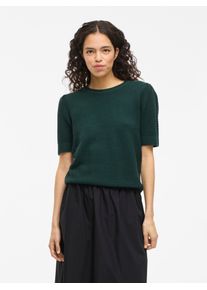 Vila Damen Kurzarmpullover "VIDALO O-NECK S/S KNIT TOP - NOOS", grün, modisch, Gr. M, unifarben, Strick, Obermaterial: 100% Baumwolle, Pullover