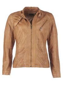 JCC Damen Bikerjacke "15-7-2", braun, Gr. XS, Obermaterial 100% Leder, Lamm / Futter: 100% Baumwolle / Ärmelfutter: 100% Polyester / Wattierung: 100%