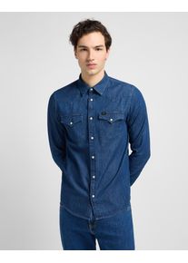 Lee Herren Jeanshemd "REGULAR WESTERN", grau, casual, Gr. L, Denim/Jeans, Obermaterial: 100% Baumwolle, Hemden