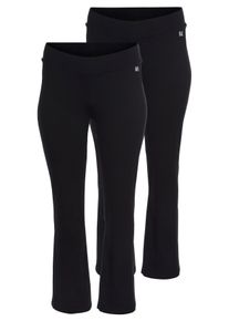 H.I.S. H.I.S Damen Jazzpants, schwarz, sportlich, Gr. 92, unifarben, Single Jersey, Obermaterial: 95% Baumwolle, 5% Elasthan, Hosen, Große Größen
