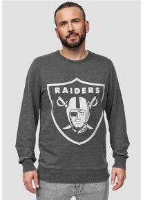 Recovered Herren Sweatshirt "Raiders Classic Vintage", grau, casual, Gr. M, bedruckt, 100% Baumwolle, Sweatshirts, für alle Las Vegas Raiders-Fans