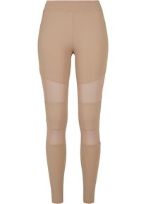 Urban Classics Damen Leggings "Urban Classics Damen Ladies Tech Mesh Leggings", grau, Gr. L, unifarben, 80% Polyamid, 20% Elasthan, Hosen