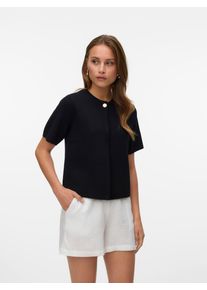 Véro Moda VERO MODA Damen Strickjacke "VMGOLD SS O-NECK ONE BUTTON CARDIGAN", schwarz, modisch, Gr. S, unifarben, Strick, Obermaterial: 50% Viskose, 28%
