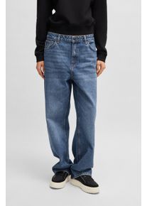 HUGO BLUE Damen 5-Pocket-Jeans "Leni", blau, casual, Gr. 30, Denim/Jeans, Obermaterial: 100% Baumwolle, Jeans, Relaxed Fit mit niedriger Leibhöhe