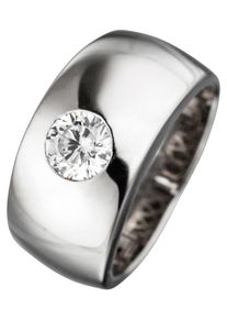 Jobo Damen Silberring, 58, Silber 925 (Sterlingsilber), silber, Silber 925 (Sterlingsilber), Fingerringe, breit 925 Silber mit Zirkonia