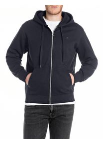 Replay Herren Kapuzensweatjacke, blau, casual, Gr. XXL, unifarben, Sweatware, Obermaterial: 80% Baumwolle, 20% Polyester, Sweatjacken