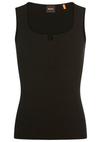 BOSS Orange Damen Stricktop "Fiura Premium Damenmode", schwarz, casual, Gr. XS, unifarben, Feinstrick, Obermaterial: 70% Viskose, 30% Polyester,
