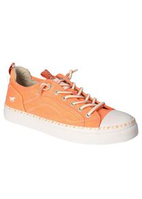 Mustang Shoes Damen Slip-On Sneaker, Gr. 37, orange, Textil, casual, Schuhe, Slipper, Schlupfschuh, Freizeitschuh mit farbiger Sohleneinfassung
