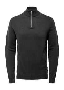 Only & Sons ONLY & SONS Herren Strickpullover "ONSALEX REG 12 HALF ZIP KNIT", grau, modisch, Gr. XXL, unifarben, Strick, Obermaterial: 100% Baumwolle, Pullover