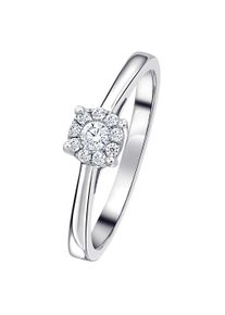 ONE ELEMENT Damen Diamantring "0,15 ct Diamant Brillant Invisible Ring aus 585 Weißgold", 56, Weißgold 585-Diamanten, silber, Weißgold 585,