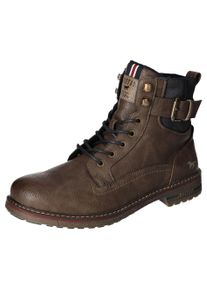 Mustang Shoes Herren Schnürboots, Gr. 43, braun, Lederimitat, klassisch, Schuhe, Worker Boots, Herbstschuh, Stiefel mit Anziehlasche