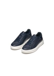 Geox Herren Sneaker "U DEIVEN", Gr. 46, blau, Leder, Textil, casual, Schuhe, Schnürschuh, Freizeitschuh im cleanen Look