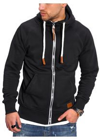 behype Herren Sweatjacke "BHTANSER", schwarz, casual, Gr. S, unifarben, 70% Baumwolle, 30% Polyester, Sweatjacken, mit praktischem Kordelzug