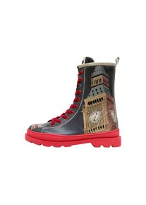 DOGO Damen Stiefelette "Gisele Schnürstiefel Boots It's The Time For London Damen", Gr. 37, schwarz, Lederimitat, Schuhe, Vegan