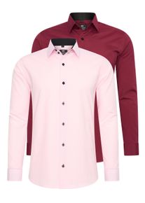 Rusty Neal Herren Langarmhemd, rosa, casual, Gr. XXXL, unifarben, 60% Baumwolle, 37% Polyester, 3% Elasthan, Hemden, im Slim-Fit geschnitten