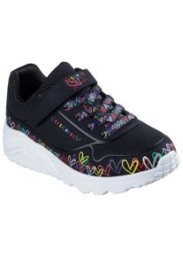 Skechers Kinder Sneaker "UNO LITE", Gr. 32, bunt, Lederimitat, kontrastfarbene Details, sportlich, Schuhe, Klettschuh mit bunten Herzen,