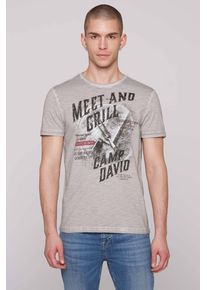 CAMP DAVID Herren Rundhalsshirt, grau, casual, Gr. XXXL, bedruckt, Material: 100% Baumwolle, Shirts, aus Baumwolle
