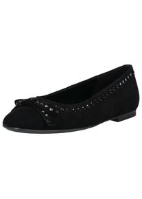 Gabor Damen Ballerina "Gabor Ballerinas Veloursleder", Gr. 40,5, schwarz, Veloursleder, casual, Schuhe