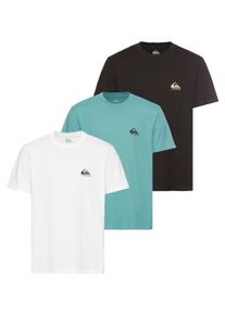 Quiksilver Herren T-Shirt "NOTCHED SHORT SLEEVE TEE PACK3 YM"schwarz, weiß, sea spray, sportlich, Gr. XXL, Obermaterial: 100% Baumwolle, Shirts