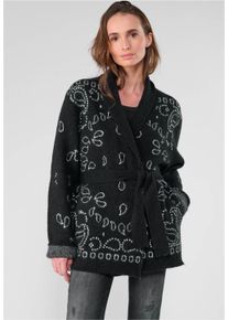Herren Strickjacke "BAO", schwarz, feminin, Gr. L, Le Temps Des Cerises, mehrfarbig, 42% Nylon, 38% Polyacryl, 20% Polyester, Strickjacken, mit