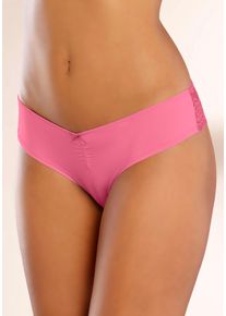 Lascana Damen Brasilslip, Gr. 44, pink, Microfaser, Spitze, Obermaterial: 92% Polyamid, 8% Elasthan (LYCRA). Spitze: 86% Polyamid, 14% Elasthan