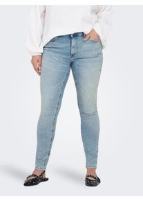 Only CARMAKOMA Damen Skinny-fit-Jeans "CARWILLY REG SKINNY DNM ANA573 NOOS", blau, modisch, Gr. 42, unifarben, Denim/Jeans, Obermaterial: 92%