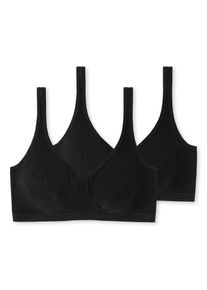 Schiesser Damen Bustier ""95/5"", Gr. 70, schwarz, Single Jersey, Obermaterial: 95% Baumwolle, 5% Elasthan, unifarben, casual, BHs, mit sanft