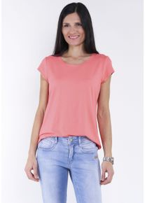 Seidel Moden Damen T-Shirt, rot, casual, Gr. 54, unifarben, Jersey, Obermaterial: 95% Viskose, 5% Elasthan, Shirts, mit Kappenärmel, MADE IN GERMANY