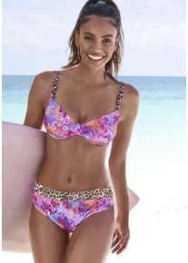 Buffalo Damen Bügel-Bikini-Top "Haruna", rosa, Gr. 38, bedruckt, Animalprint, Recycling-Polyamid, Bikini-Oberteile, mit Muster-Mix