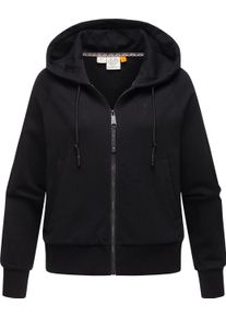 Ragwear Damen Kapuzensweatjacke "Taila", schwarz, casual, Gr. XL, Sweatware, Material: 70% Baumwolle, 30% Polyester, Sweatjacken, modische Damen