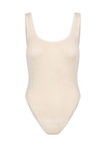 MODA MINX Damen Badeanzug "Scrunch", beige, casual, Gr. M, unifarben, 97% Polyamid, 3% Elasthan, Badeanzüge, im schlichten Design