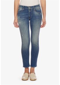 Damen 7/8-Hose, blau, Gr. 26, Le Temps Des Cerises, 92% Baumwolle, Kunstfaser, 2% Elasthan, Hosen, in modischem Design