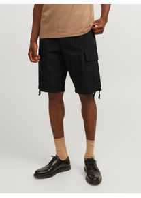Jack & Jones JACK & JONES Herren Cargoshorts "JPSTCOLE BARKLEY JJCARGO SHORTS SN", schwarz, Basic, Gr. M, unifarben, Web, Obermaterial: 100% Baumwolle, Hosen, mit