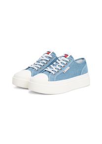Tommy Jeans Damen Plateausneaker "TJW FOXING FLATFORM LC", Gr. 40, blau, Baumwolle, sportlich, Schuhe, Freizeitschuh, Halbschuh, Schnürschuh im