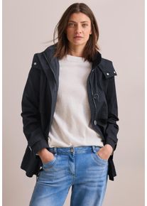 Cecil Damen Cargojacke, blau, casual, Gr. M, unifarben, Web, Stoff, Obermaterial: 100% Baumwolle; Futter: 100% Polyester, Jacken, mit Kapuze in