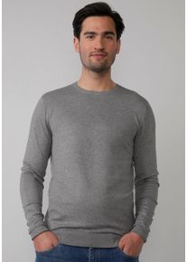 Herren Strickpullover, grau, Basic, Gr. XL, PETROL INDUSTRIES, meliert, Obermaterial: 80% Viskose, 20% Polyamid, Pullover, mit Rundhalsausschnitt