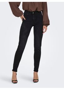 Jacqueline de Yong JDY Damen Skinny-fit-Jeans "JDYFINA MW SKINNY ANKLE JNS BLK DNM NOOS", schwarz, modisch, Gr. M, unifarben, Denim/Jeans, Obermaterial: 98% Baumwolle,