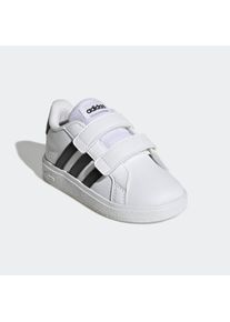 Kinder Sneaker "GRAND COURT LIFESTYLE HOOK AND LOOP", adidas Sportswear, Gr. 24, schwarz-weiß, Synthetik, Textil, sportlich, Schuhe, für Kinder,