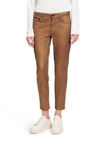 BETTY & CO BETTY & CO Damen Slim-fit-Jeans "Betty & Co Casual-Hose im Glitzer-Look", beige, casual, Gr. 42, Obermaterial: 52% Baumwolle, 46% Lyocell, 2%