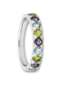 ONE ELEMENT Damen Silberring "Amethyst & Peridot & Blau Topas Ring aus 925 Silber", 52, Silber 925 (Sterlingsilber), silber, Silber 925
