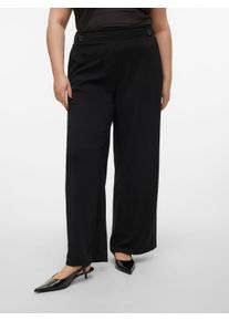 Vero Moda CURVE Damen Anzughose "VMCLIVA HW WIDE PANT CUR NOOS", schwarz, modisch, Gr. 44, unifarben, Web, Obermaterial: 95% Polyester, 5% Elasthan,