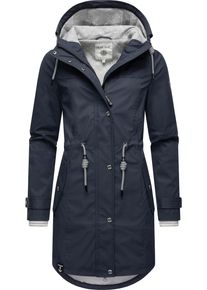 PEAK TIME Damen Regenjacke "L60042", blau, modisch, Gr. XS, Obermaterial: 100% Polyurethan, Futter 1: 100% Polyester, Futter 2: 60% Baumwolle, 40%