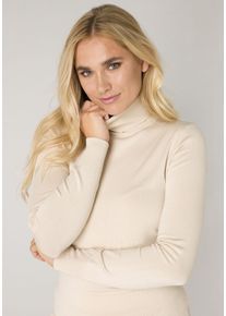Base Level Damen Rollkragenpullover "Yuen", beige, casual, Gr. 46, Web, Obermaterial: 80% Viskose, 20% Polyamid, Pullover