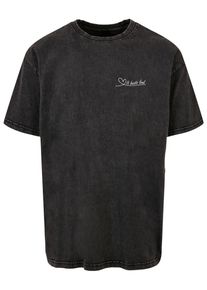 Merchcode Herren T-Shirt "Merchcode Herren It Beats Loud Acid Washed Heavy Oversize Tee", schwarz, casual, Gr. XS, bedruckt, 100% Baumwolle, Shirts