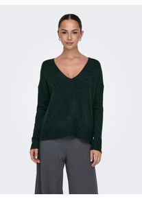 Jacqueline de Yong JDY Damen V-Ausschnitt-Pullover "JDYELANORA L/S V-NECK PULLO. KNT NOOS", grün, modisch, Gr. M, unifarben, meliert, Strick, Obermaterial: 74%